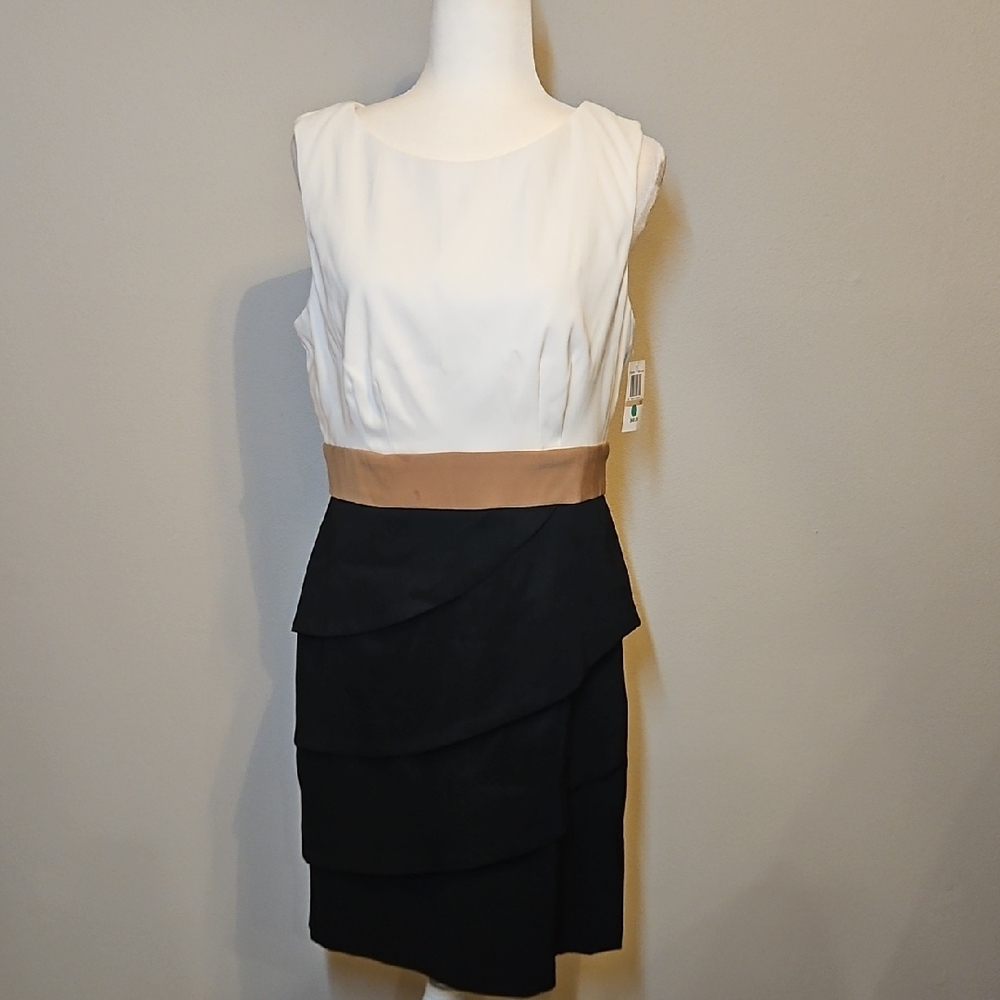 Connected Apparel Black Tiered Dress